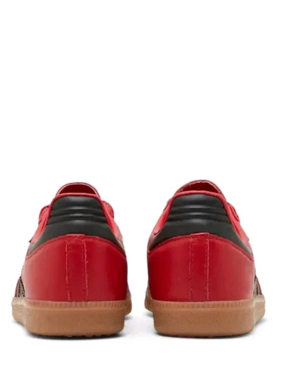Adidas Samba Red Leather Sneaker with Black Stripes
